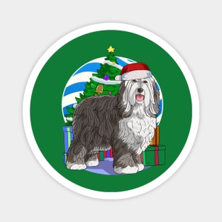 Bearded Collie Dog Christmas Tree Decoration Magnet